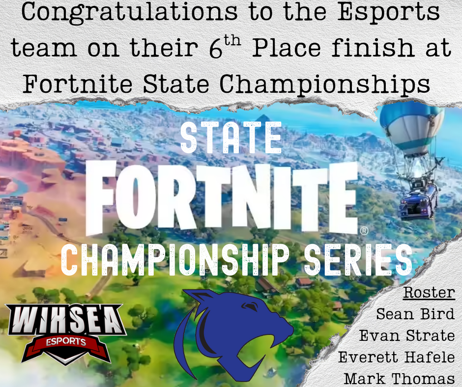 SCC Esports take 6th in Fortnite at state