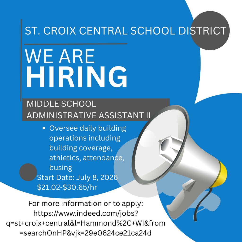 SCC is hiring - Middle School Administrative Assistant