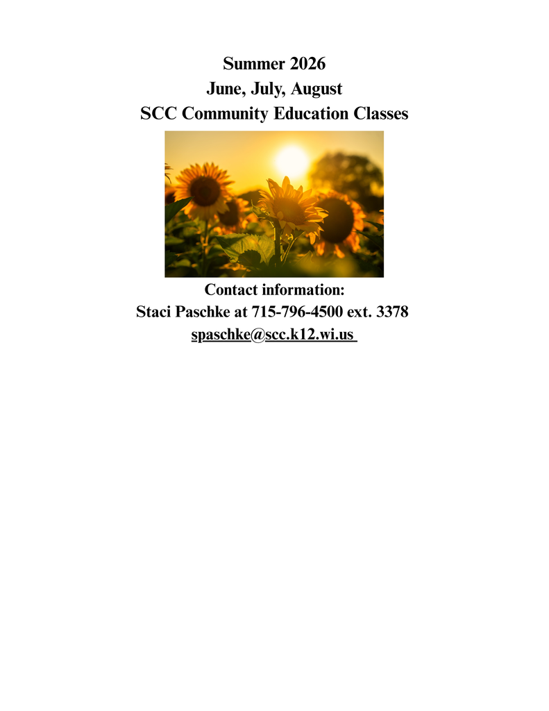 Summer 2026 Community Education Newsletter