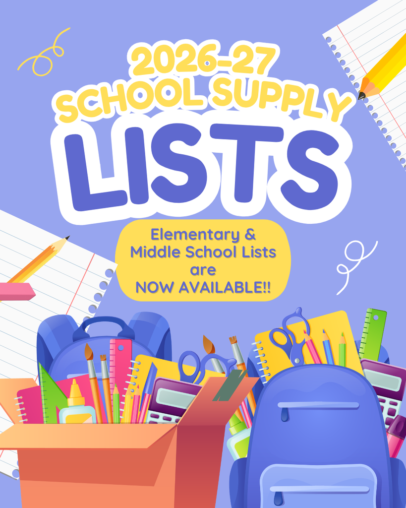 2026-27 Supply Lists for Elementary & Middle Schools are now available!