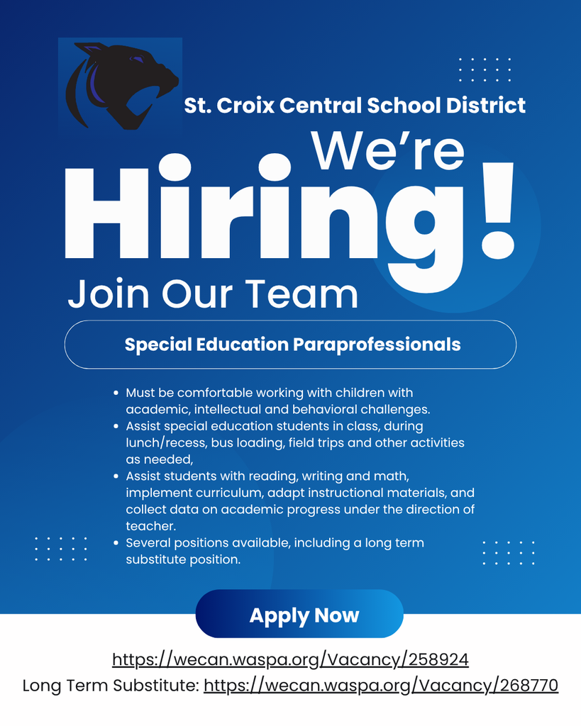SCC is hiring Special Education Paraprofessionals
