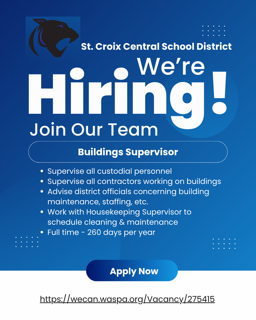 SCC is hiring - Buildings Supervisor