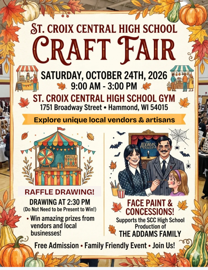 SCC High School Craft Fair - Choir & Theater Fundraiser: October 24th 9:00 am-3:00 pm