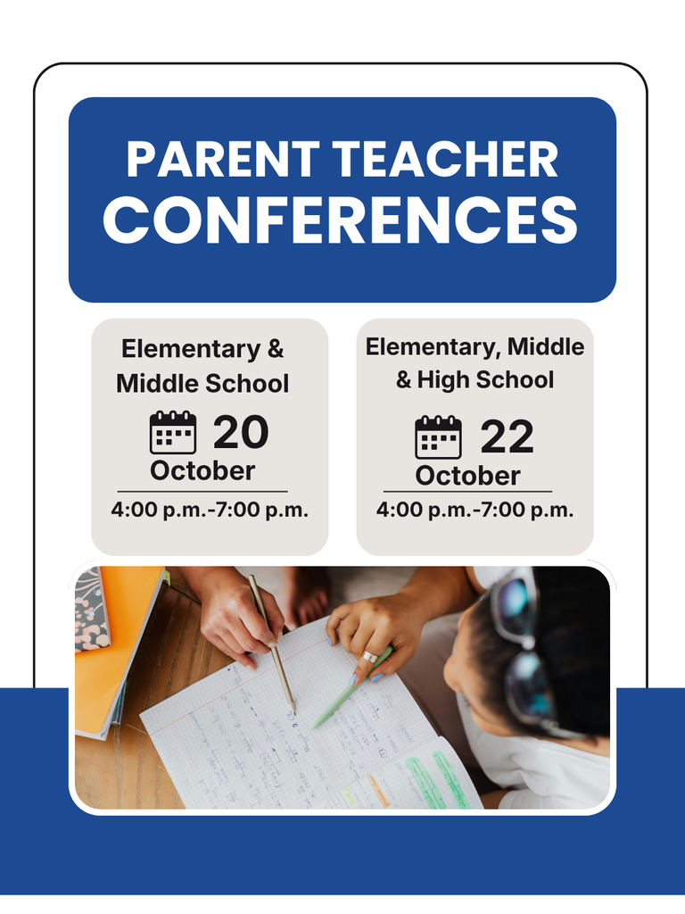 Fall Parent Teacher Conferences - October 20 & 22, 4:00 p.m.-7:00 p.m.