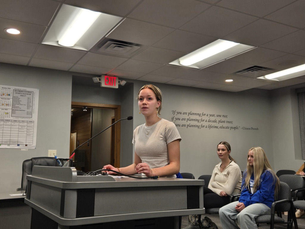 MS Student Council Officers speaking at October 26th School Board Meeting