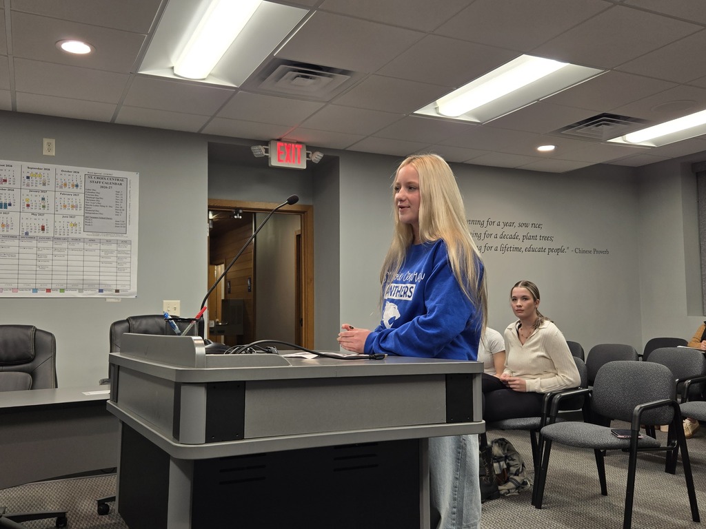 MS Student Council Officers speaking at October 26th School Board Meeting