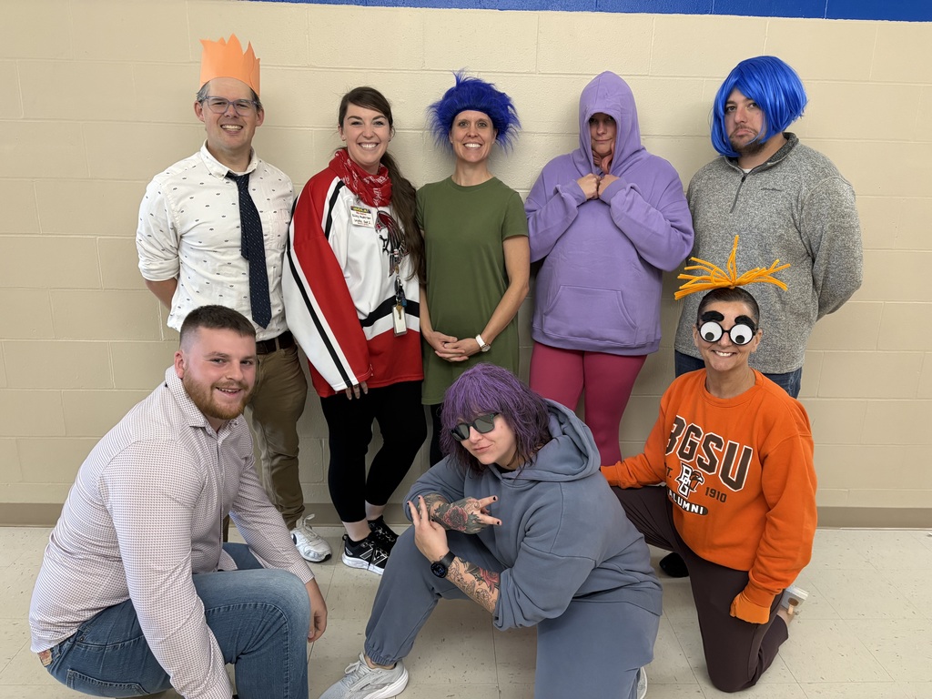 High School Teachers dressed like Inside Out for Halloween