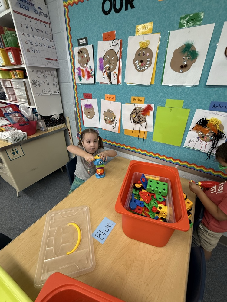 playing with the new construction manipulatives