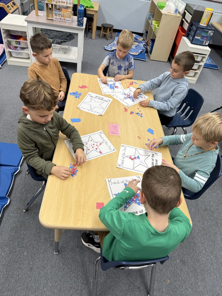 we tore paper to make red white and blue stars