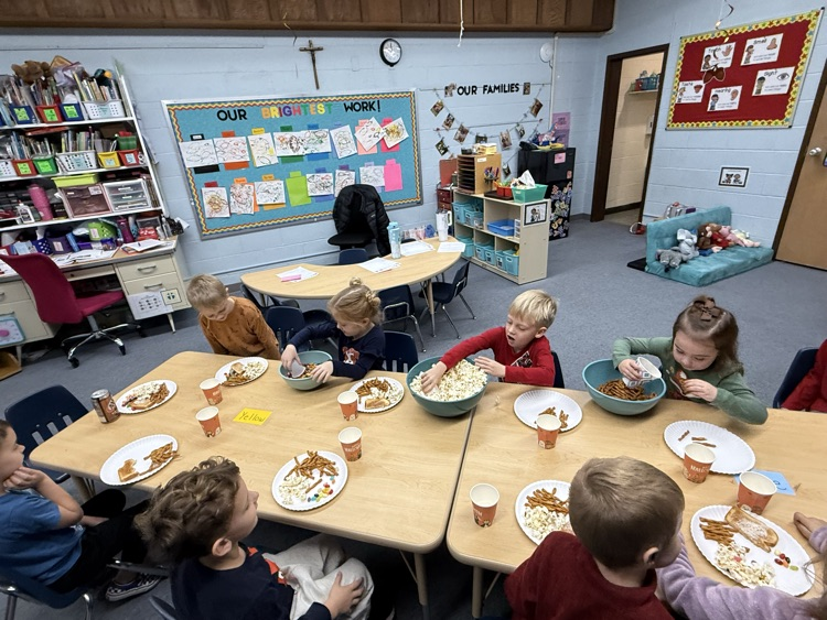 taking turns to pass everything before we ate