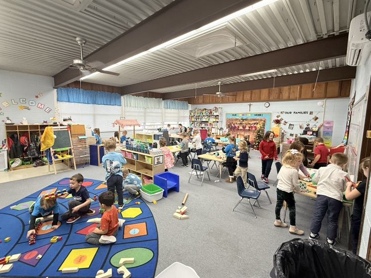 kindergarten came in for indoor recess with us Friday!