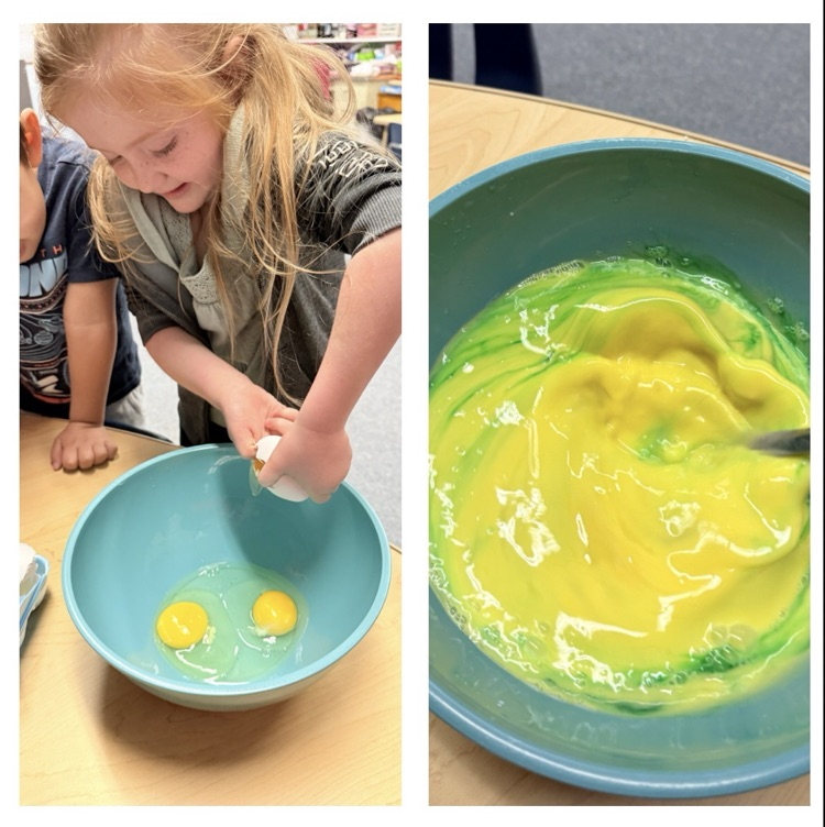 cracking eggs for our green eggs