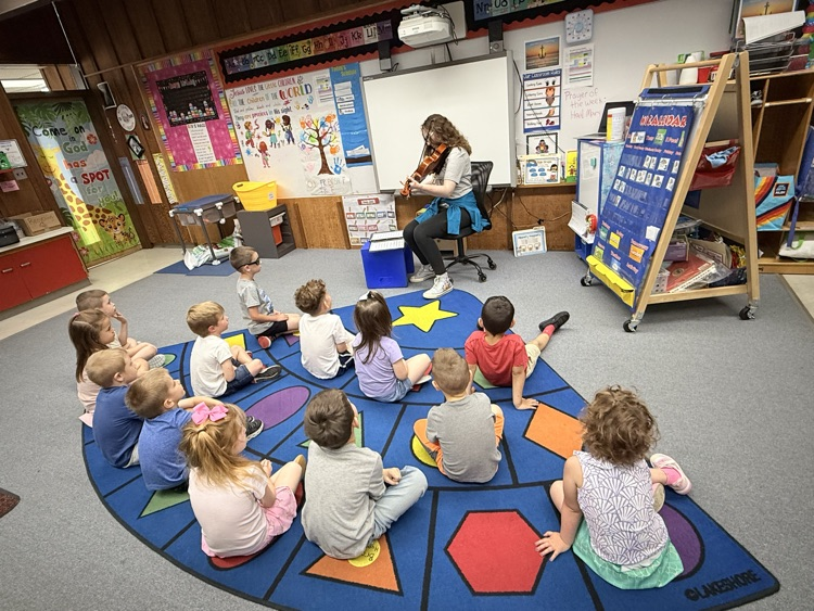 Ms. Crystals niece, Sophia, played the viola for us on music Monday. 