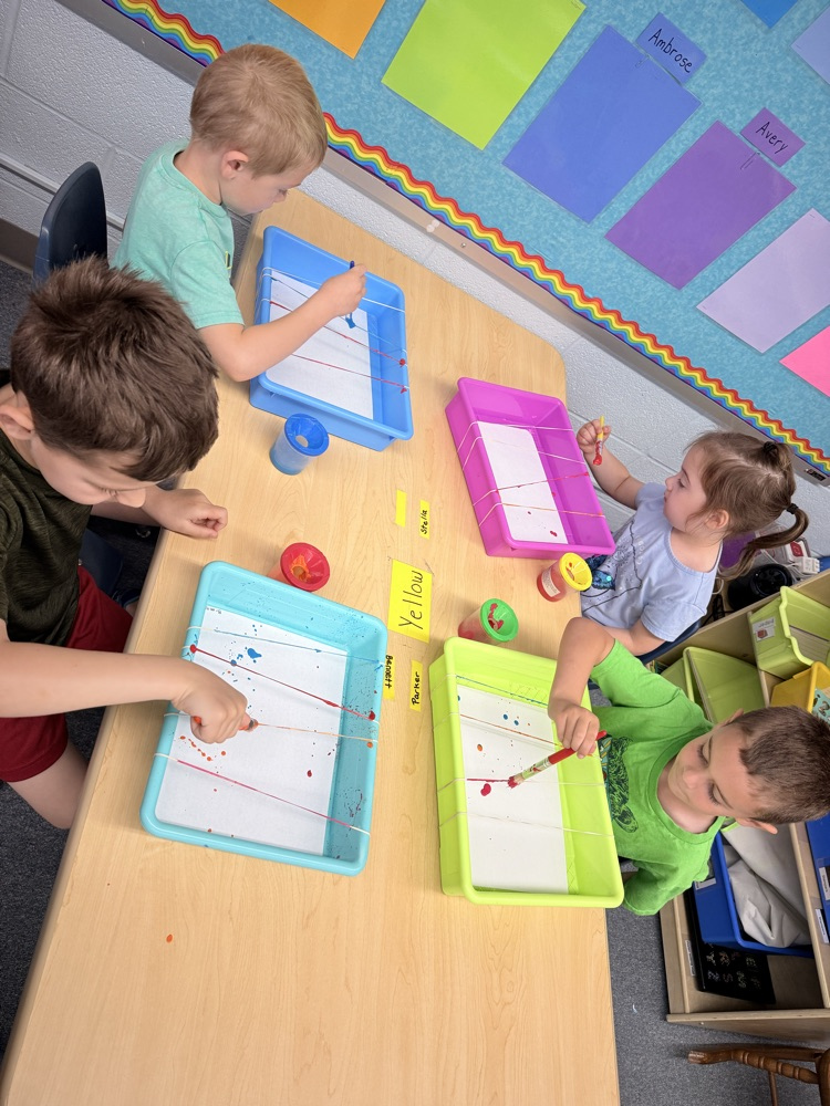 we also used rubber bands to paint on artsy Thursday 