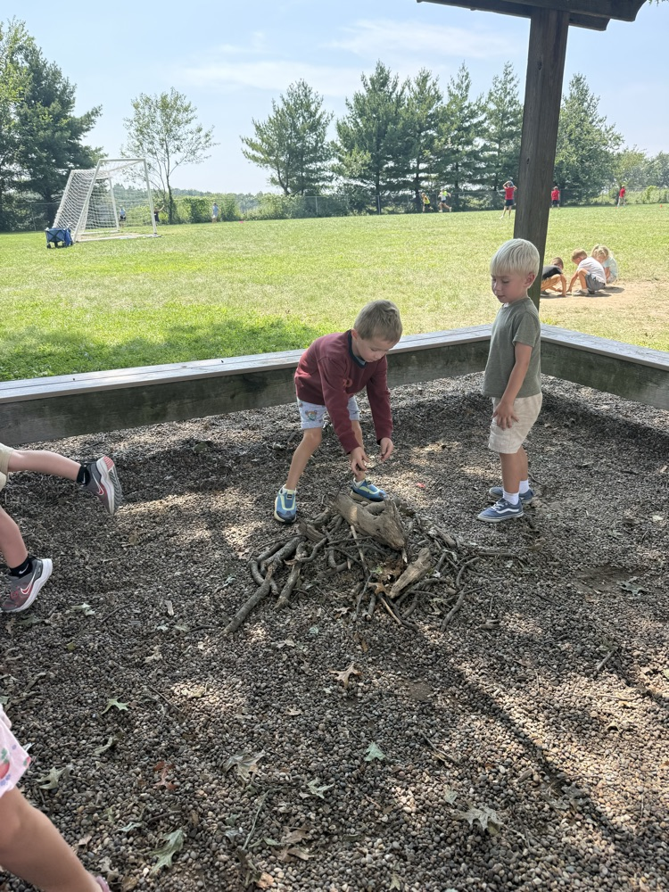 building a fake campfire outside