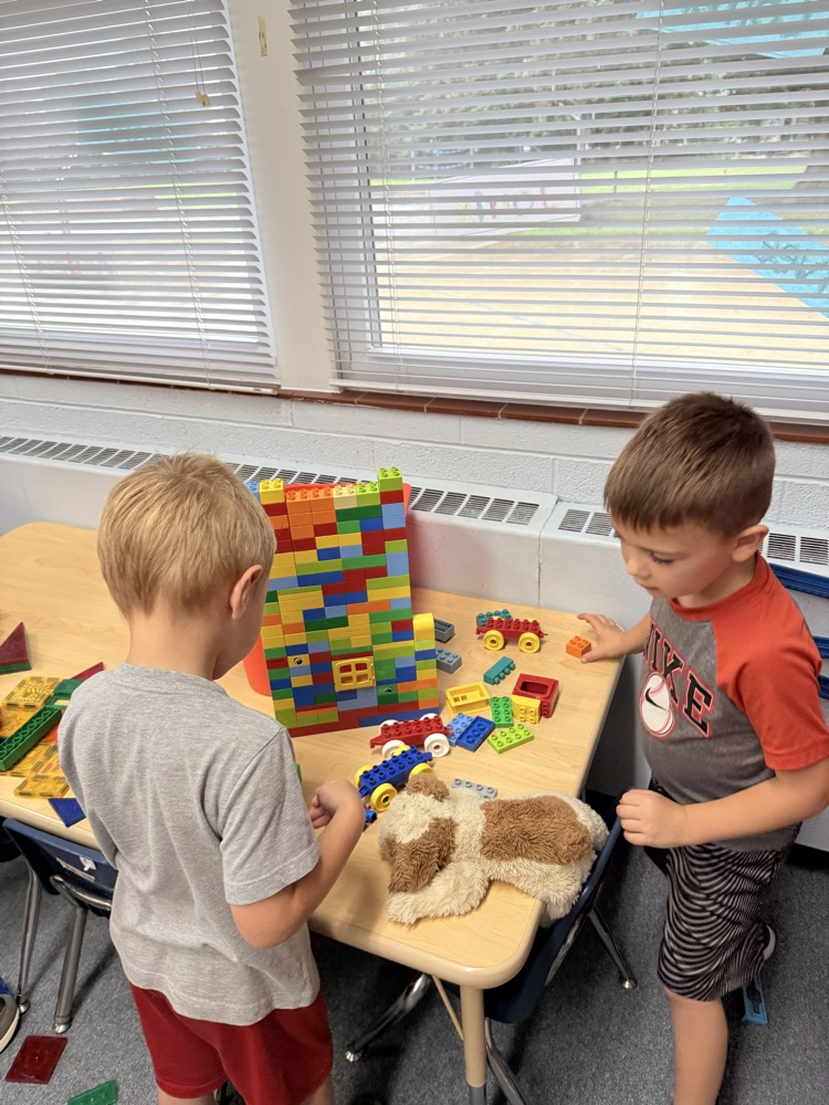 building with legos at centers 