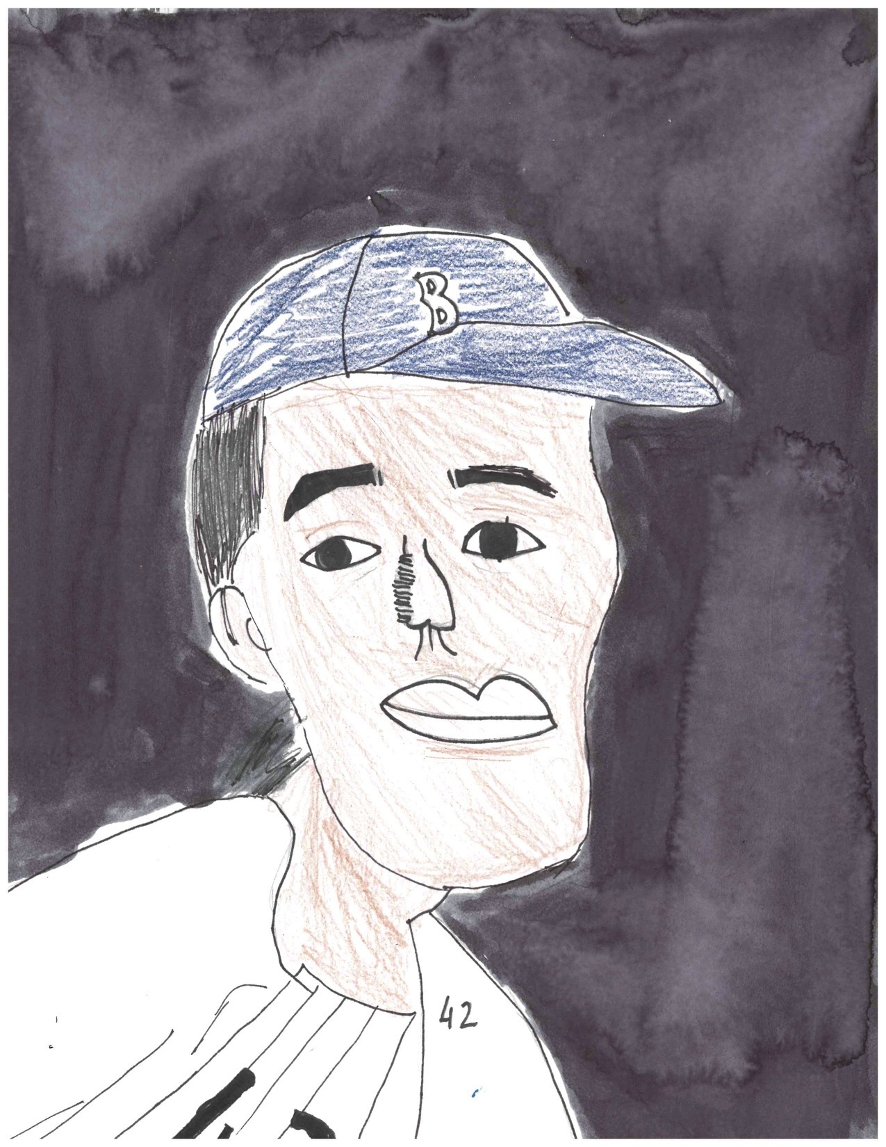 Drawing of Jackie Robinson by a 5th grade student Drawing of Jackie Robinson by a 5th grade student