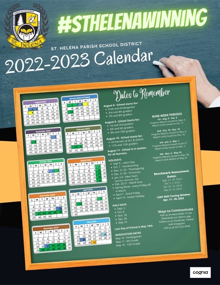2022-2023 District Calendar | St. Helena Parish School District 2022-2023 District Calendar | St. Helena Parish School District