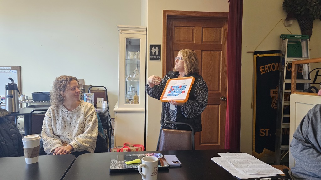 Michele Chapin sharing about district literacy work.