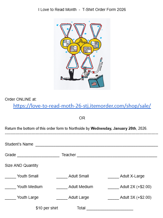 I Love To Read T-Shirt Order Form (1)