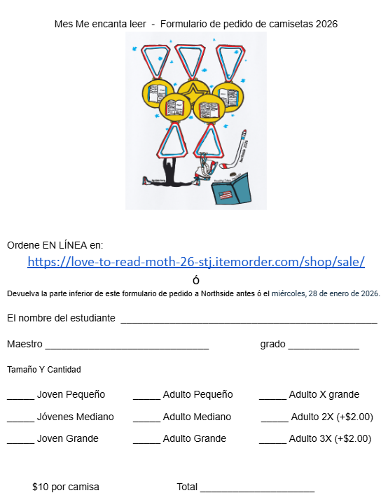 I Love To Read T-Shirt Order Form (2)