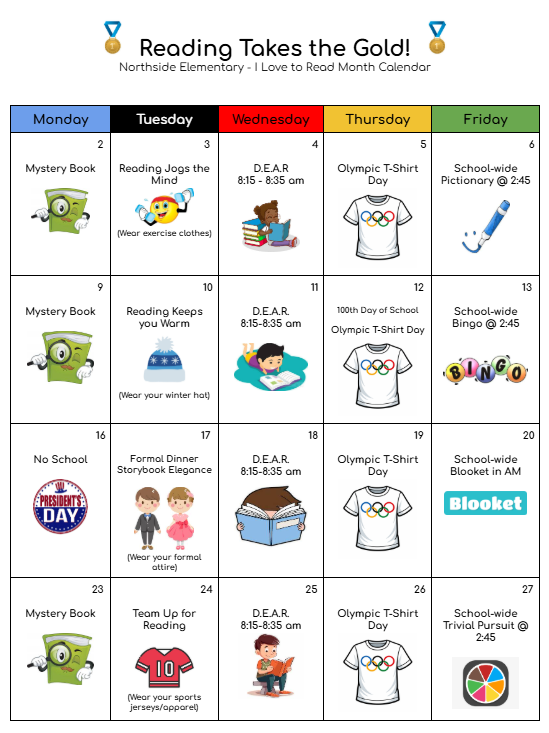 I Love To Read Month Calendar (1)