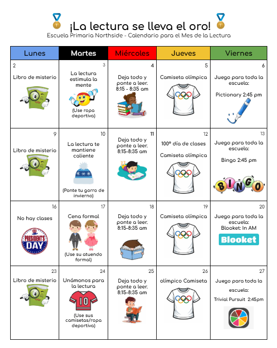 I Love To Read Month Calendar (2)