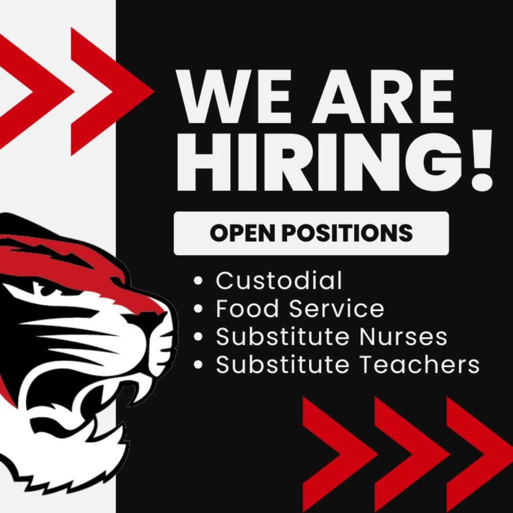 Now Hiring Custodians, food service staff, and substitute teachers and nurses. Apply at www.stjschools.org