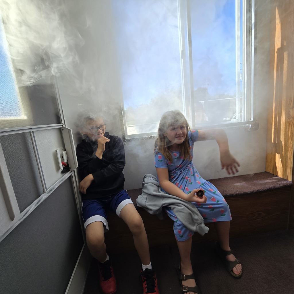 3rd Grade Fire Safety with the Smoke trailer simulation.