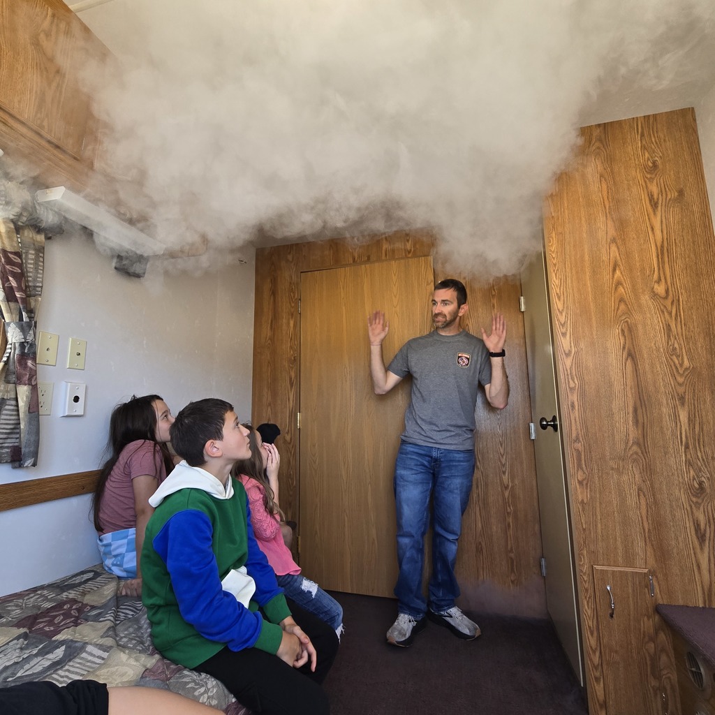 3rd Grade Fire Safety with the Smoke trailer simulation.