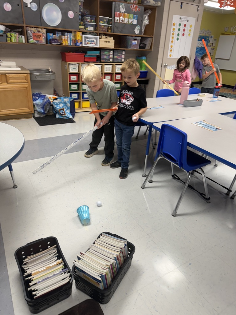 Kindergarten learns about force and motion with a fun game of put put!