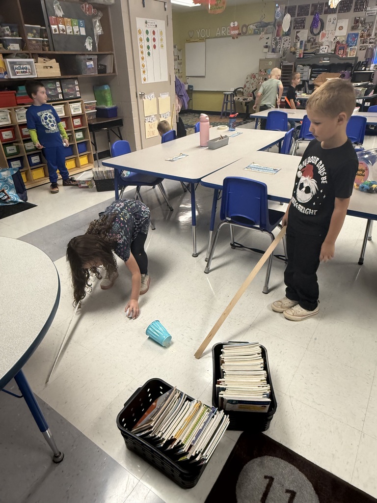 Kindergarten learns about force and motion with a fun game of put put!