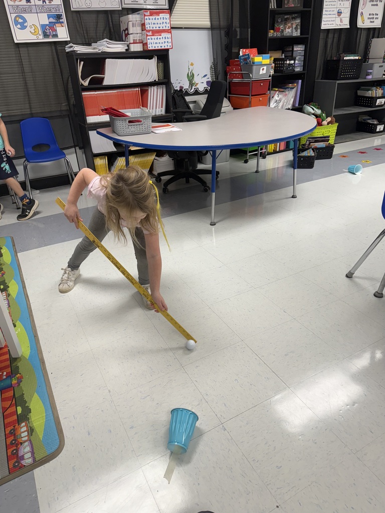 Kindergarten learns about force and motion with a fun game of put put!