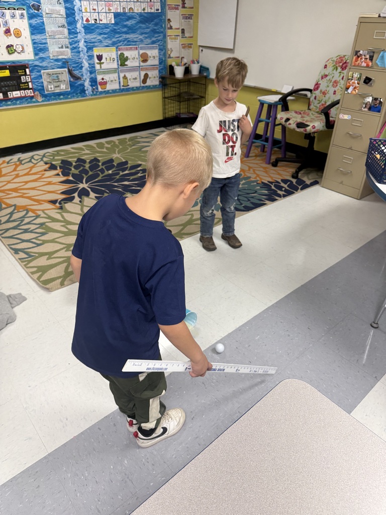 Kindergarten learns about force and motion with a fun game of put put!