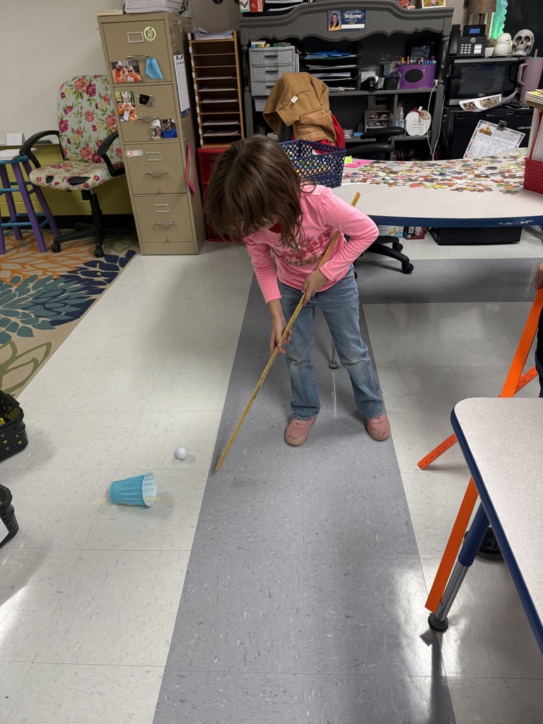 Kindergarten learns about force and motion with a fun game of put put!