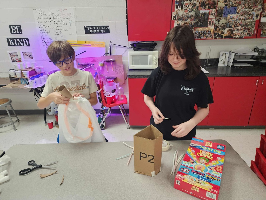 STEM Club at St. James Middle School has experimented with egg drop toss challenge, balloon cars, and robot car races. 