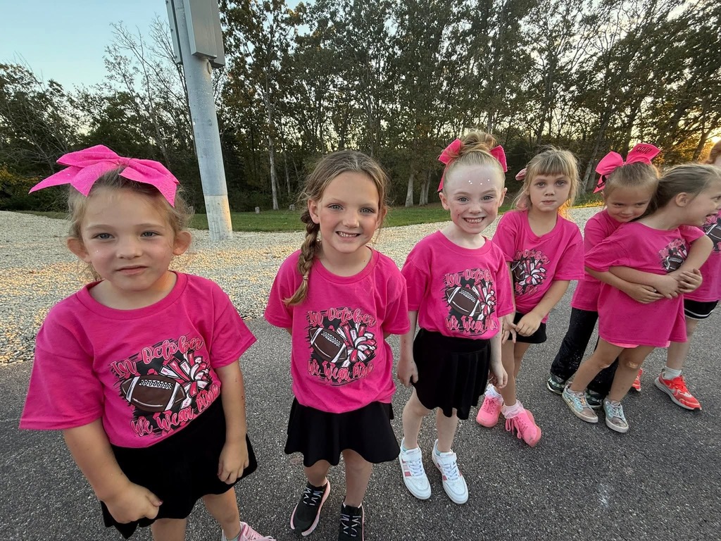 Pink Out Kiddy Camp performed before the varsity football camp on Friday night. 