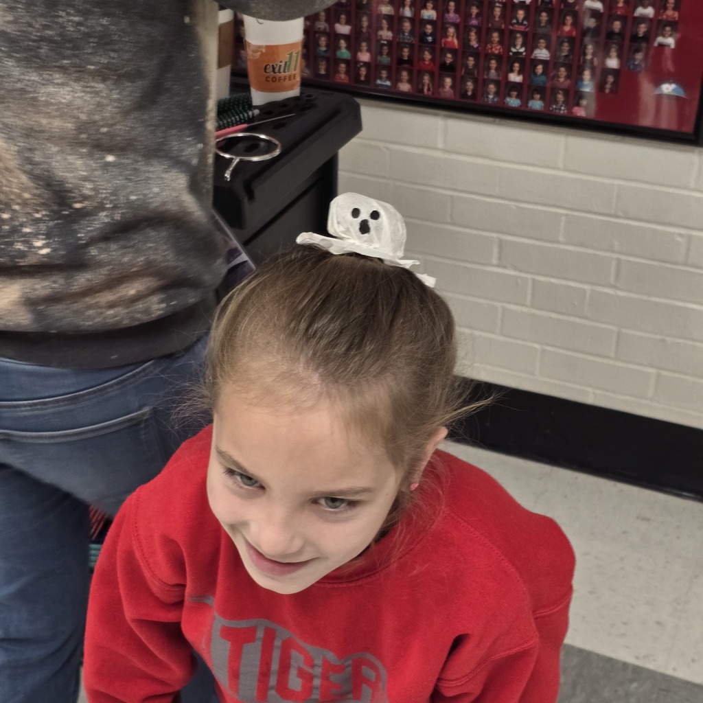 Students have Boo Buns in their hair after visiting Jumpstart Tigers!