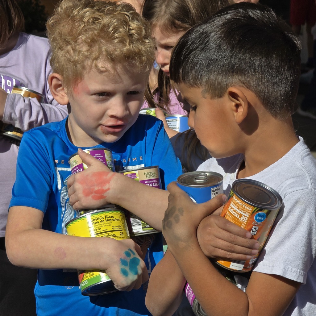 First grade canned food drive!
