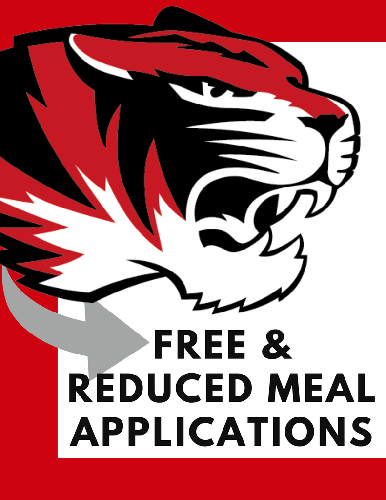 Free and Reduced Meal applications with tiger head logo