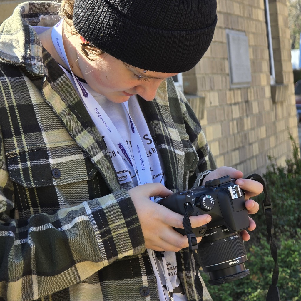 Photography students study architecture at Trinity Episcopal Church. 