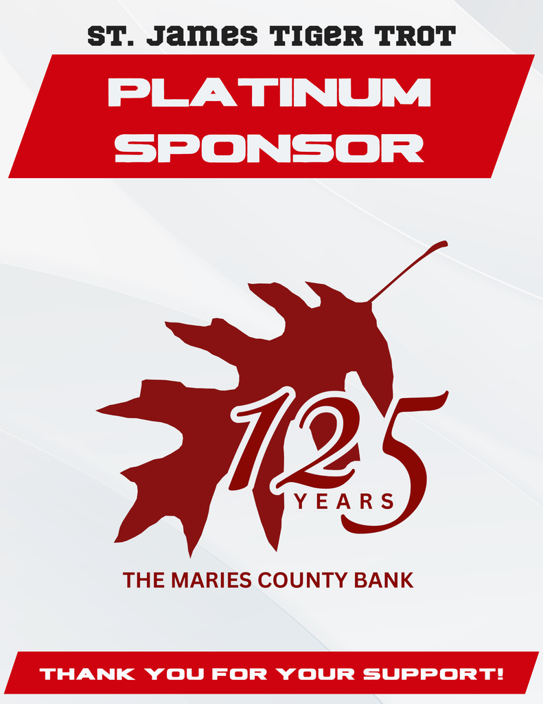 Maries County Bank Platinum Sponsor for Tiger Trot