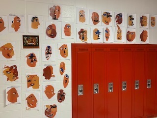 Students work on their Cubism art project.