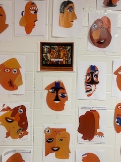 Students work on their Cubism art project.