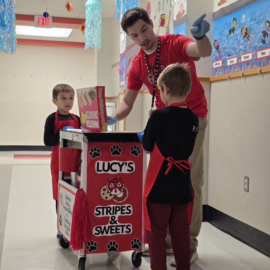 Lucy's Stripes and Sweets made their first delivery. Students manage the orders and deliveries to staff at LWJE for a little Friday sweet treat. 