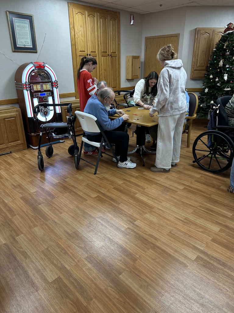 Junior Beta Club visits St. James Veterans Home for Christmas crafts.