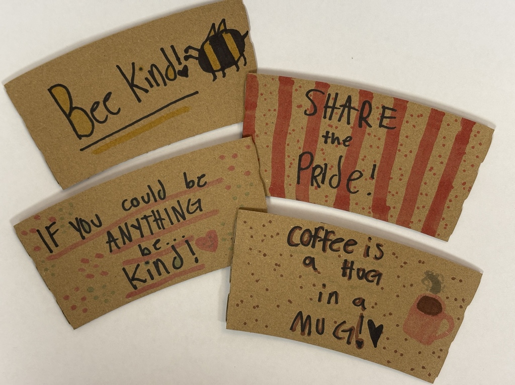 Students Make Coffee Sleeves for local coffee shops! 