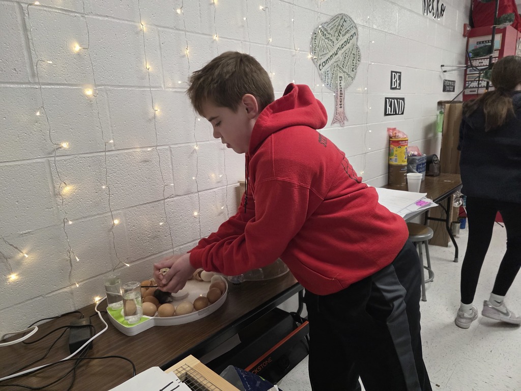A boy in a red hoodie prepares food on a table with decorative lights on a white wall.