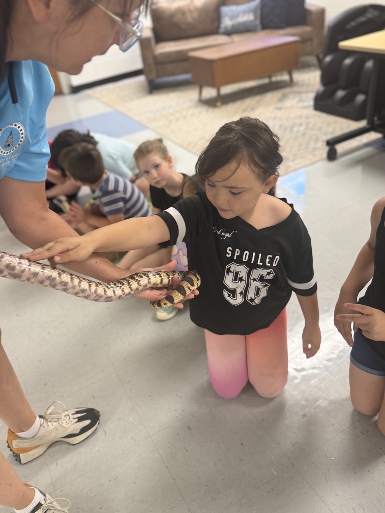 A child holds a snake while kneeling, and a person holds the snake's tail. Others sit nearby, and a couch and coffee table are in the background.