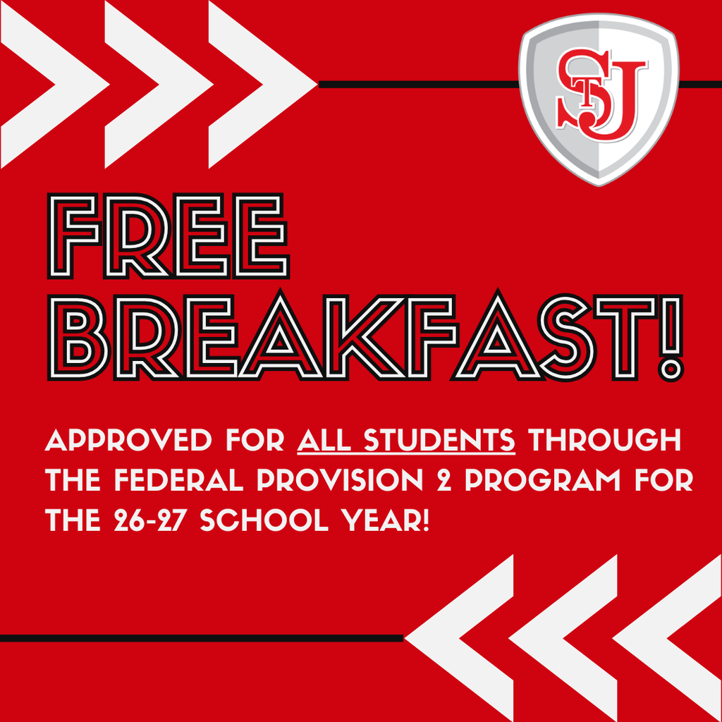 Free breakfast for ALL St. James R-1 School District students.